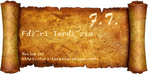 Füri Terézia névjegykártya